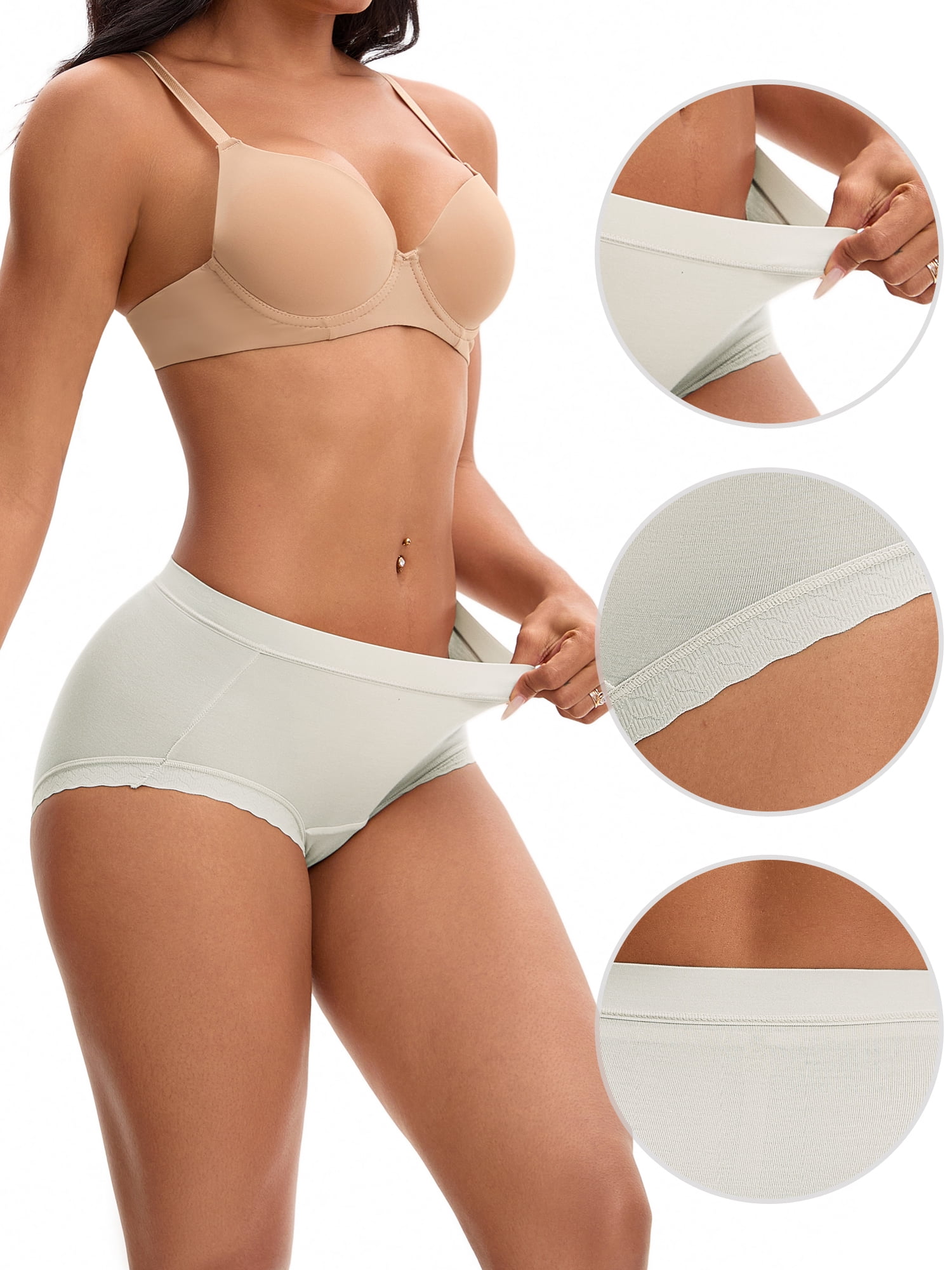 Unique Bargains High Rise Full Coverage Soft Briefs 2XL Light Green
