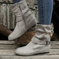 thumbnail image 6 of Hessimy Womens Fashion Casual Retro Solid Colors Short Ankle Boots Zipper Shoes For Women(Z7-Grey,6), 6 of 7