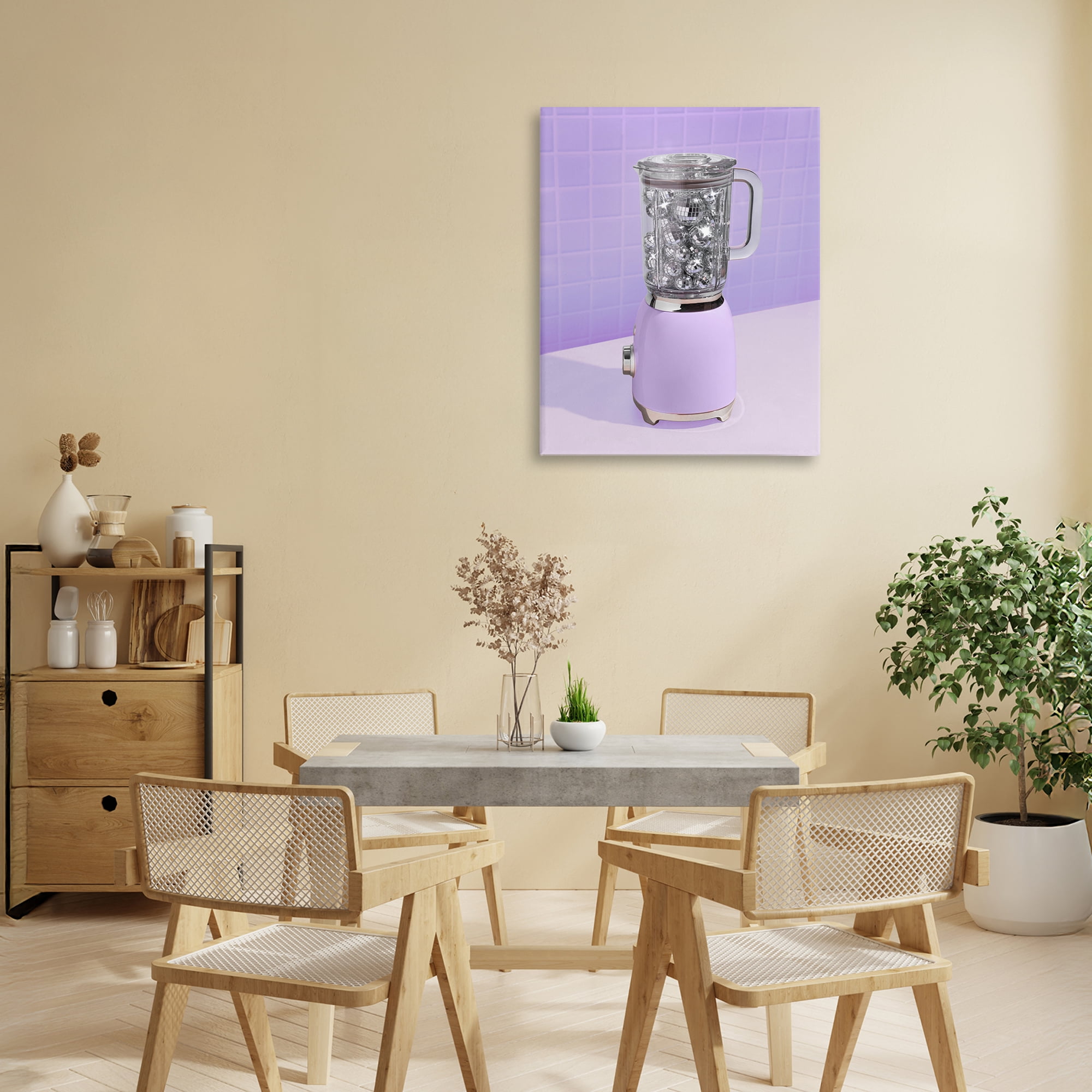 Stupell Industries Disco Drink Blender over Purple Canvas Wall Art, design by LISH Creative
