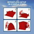 thumbnail image 2 of Large Pop-Up Ice Fishing Tent for 6-8 People, Ice Fishing Shelter with Triple-Layer Insulation Spacious & Functional Interior, Red, 2 of 7