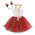 thumbnail image 4 of DPOIS Kids Girls Christmas Costume Dress Outfit Cartoon Elk Mesh Tutu Skirt, 4 of 7