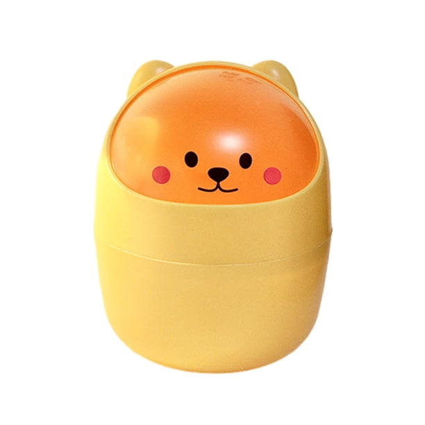 Advancent Trash Can Bin, Rubbish Storage Bin, Garbage with Cartoon Wastebasket for Home Office Kitchen Bedroom Car Suministros de limpieza para el hogar Escritorio amarillo de dibujos animados