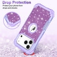 thumbnail image 3 of Casetego Compatible with iPhone 17 Pro Max Case,Glitter Sparkly Bling Shockproof Heavy Duty Hybrid Sturdy High Impact Protective Cover for Women Girls,Light Purple, 3 of 7