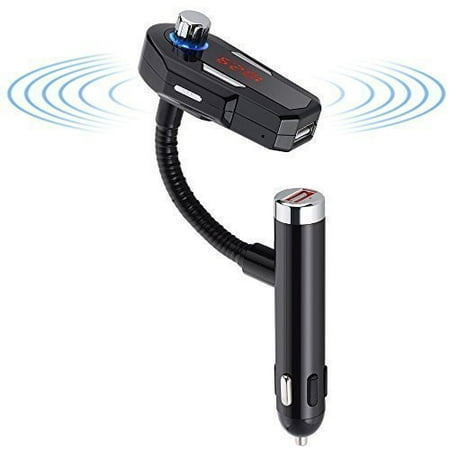 Bluetooth Bose For Iphone Car FM Transmitter, Lantoo Wireless Bluetooth Transmitter with 5V/2.4A Dual USB Charger Port, Hands-Free Calling & Music Control Car Kit for iPhone 6/5/4, iPad,Samsung,HTC,Sony,LG Etc. ()