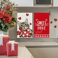 thumbnail image 4 of Red Cat Heart Scarf Sweet Love Valentine''s Day Kitchen Towels Dish Towels, 18x26 Inch Anniversary Wedding Decoration Hand Towels Set of 2, 4 of 6