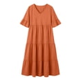 thumbnail image 5 of Horkkom Plus Size Dresses for Women Summer V Neck Maxi Dresses Causal A Lined Tiered Dress XXXXL, 5 of 8