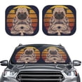 thumbnail image 2 of Haiem Pug Dog Yoga Windshield Sun Shade: Universal Foldable 2-Piece Car Front Window Sunshade - Blocks Uv Rays, And Reduces Heat,Essential Car Accessory Large, 2 of 7