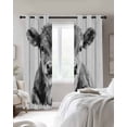 thumbnail image 2 of Vintage Grey Cow Black Out Curtains 72 Inch Long, Light Blocking Drapes with Black Liner, Wooden Retro Art Animals Thermal Insulated Blackout Curtains for Bedroom Living Room 52"x72" 2 Panels, 2 of 8