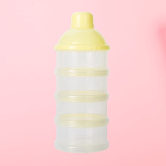 HEMOTON  4 Layers Baby Formula Dispenser Milk Powder Container Child Yellow