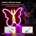 thumbnail image 3 of Neon Signs for Bedroom, Butterfly Neon Signs LED Lights USB or Battery Powered,Led Neon Light as Neon Wall Signs for Girls, Light up Sign for Christmas Party Wedding Kids Room (Pink+Yellow), 3 of 6