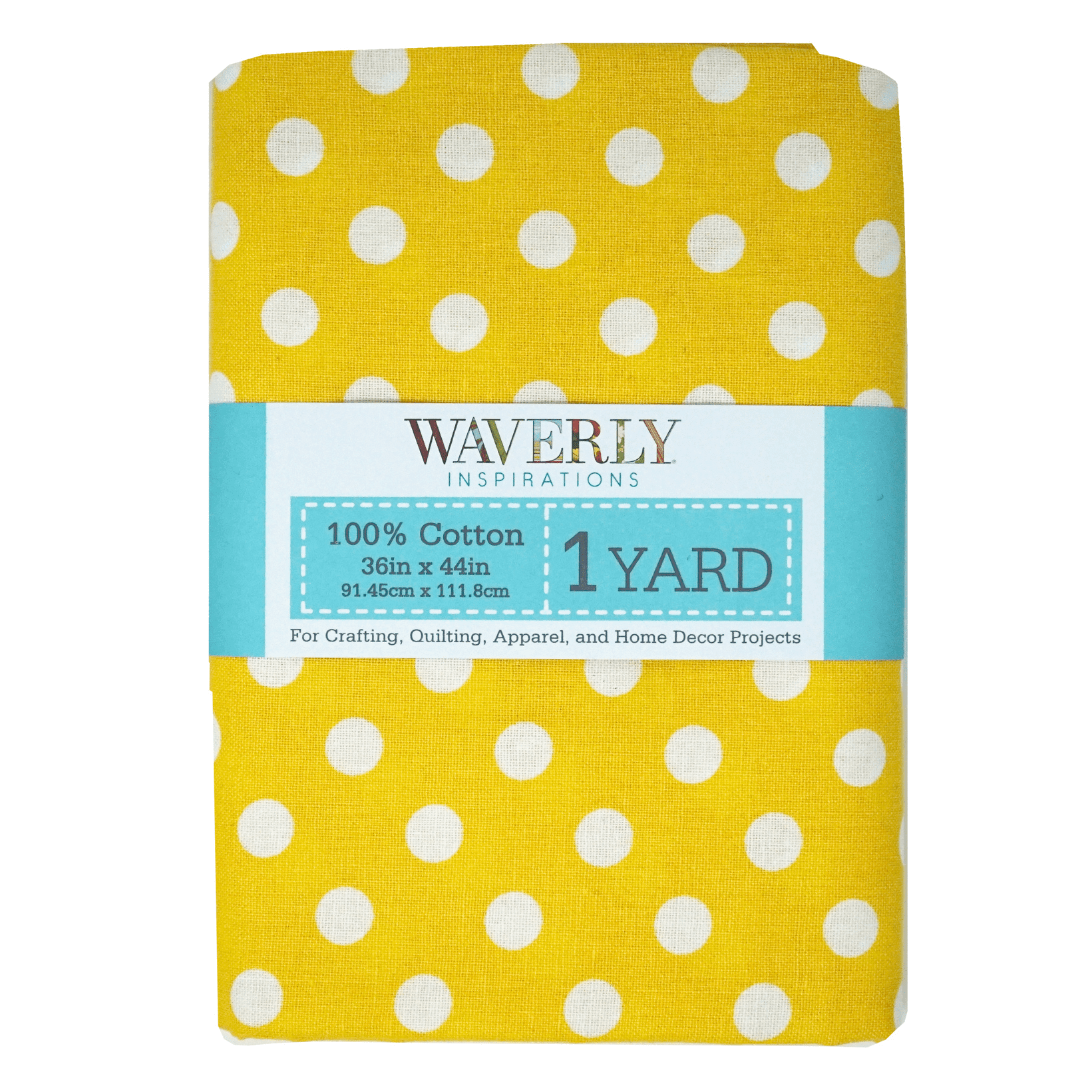 Waverly Inspirations 44' x 1 Yard Cotton Precut Large Dot Yellow Color Sewing Fabric, 1 Each