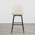 thumbnail image 2 of ReNest 30" Mid-Century Swivel Bar Stools Set of 4 for Home Bar or Kitchen Island, Upholstered Fabric, Creamy Grey, 2 of 6