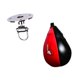 thumbnail image 5 of Saco de boxeo de velocidad, pelota de boxeo de cuero PU para entrenamiento y fitness. Rojo Negro, 5 of 9