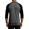 thumbnail image 4 of Havenx Men's Raglan Baseball Tee Shirt 3/4 Long Sleeve Crew Neck Jersey Shirt Color Block Moisture Wicking Tee Shirt Gym Workout Athletic Vintage Classic Tee Top,Gray XL, 4 of 5
