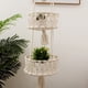 thumbnail image 5 of Cesta colgante de macramé, cesta decorativa para colgar plantas, cesta de frutas para el hogar Wite 2 niveles, 5 of 9