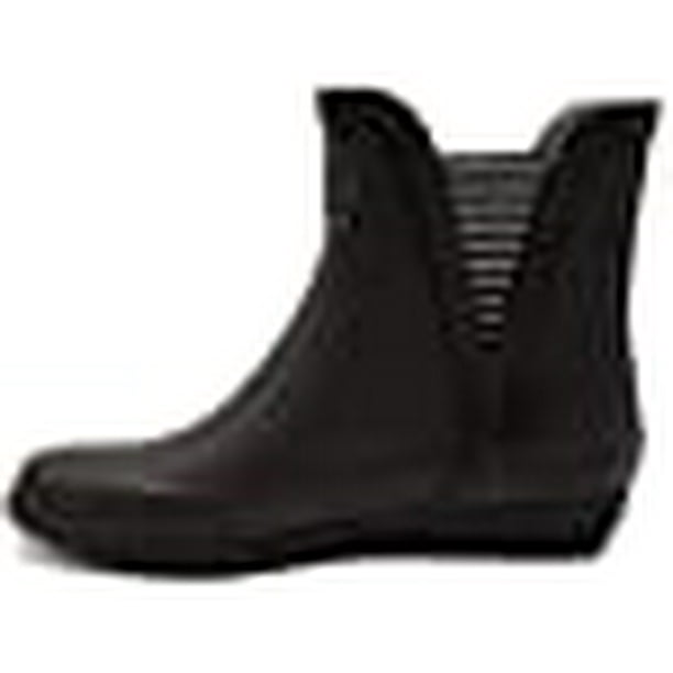 LONDON FOG Womens Piccadilly Rain Boot black matt 9 M US Walmart