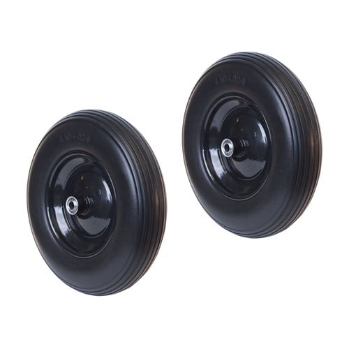 Ireko Anti Flat Ribbed Replacement Wheel for Wheelbarrow 16 Inches No Flat Tire Black Product ID 