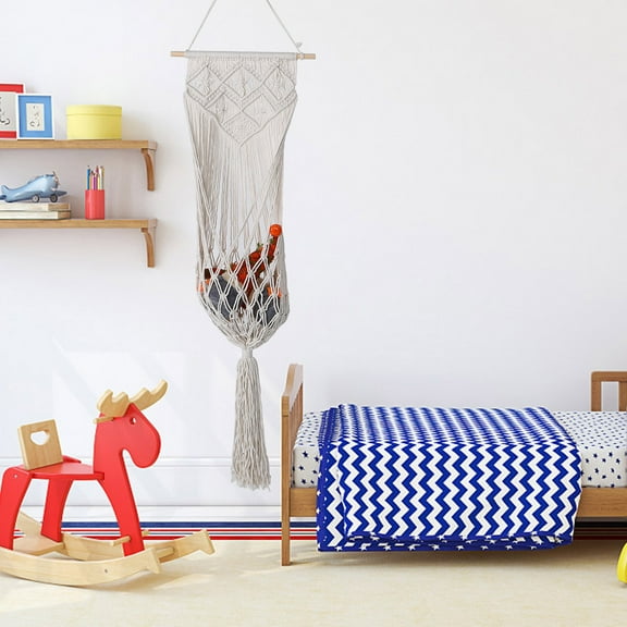 Hemoton Wall Hanging Toy Net Stuffed Animal Plush Toy Storage Net Organizer Macrame Toy Display For Kids Room And Nursery Over Door Organizer