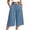 *Blue, variant on VBVC Women's High Waist Pleated Culottes , Cotton Linen Office Pants For Women , Ladies' Elegant Cropped Trousers with Pockets, Blue , M-4XL