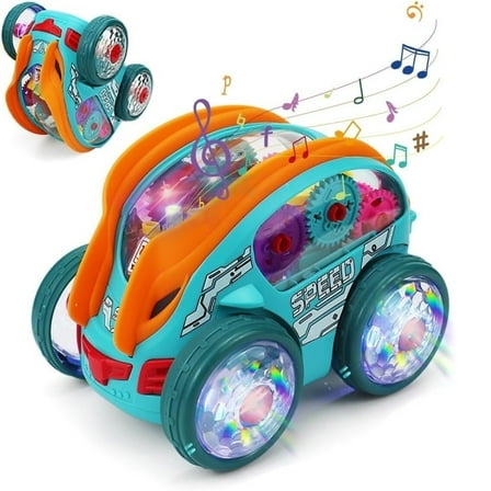 Dynamic Gear-Powered Car with Led Lights