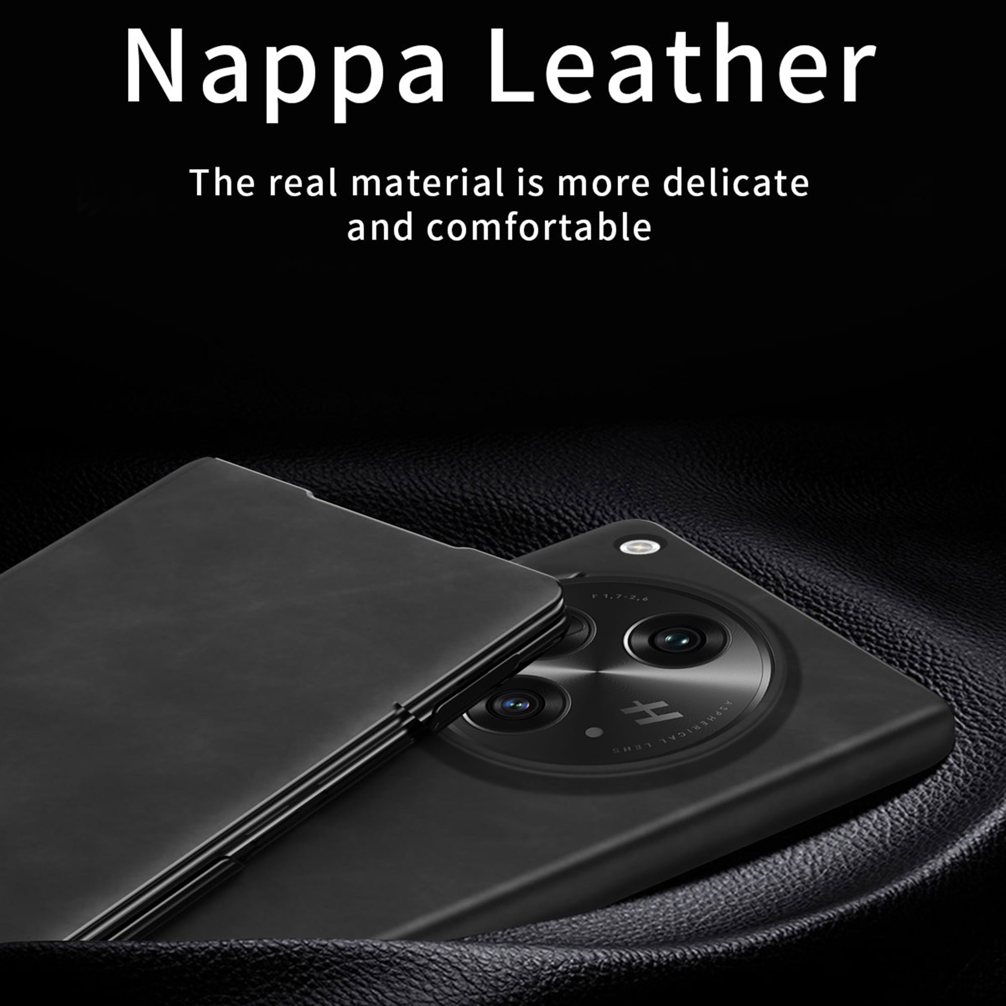 for One Plus Open/Oppo Find N3 Case, Premium Leather Shockproof Case Magnetic Closure Kickstand Folio Protective Phone Cover with Window View For One Plus Open/Oppo Find N3,White2