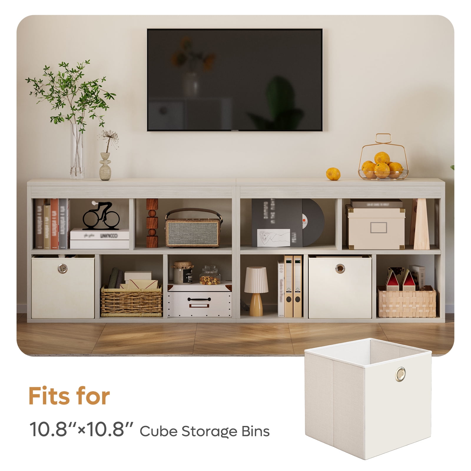 Pinmoco 5-Cube Reversible Toy Storage Organizer LED Kid's Shelf Multipurpose Bookcase, Gray