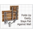 thumbnail image 2 of Folding Shower Chair For Elderly And Disabled, ADA Folding Shower Seat Wall Mounted holds upto 600lbs | Teak Shower Bench | 304 Stainless Steel Teak Shower Stool For Inside Shower | 28"x21” Left Hand, 2 of 5