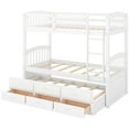 thumbnail image 5 of White Bunk Bed For Twins With Trundle And Drawers - Sleep Option 3 Twin Size Construction, 5 of 7