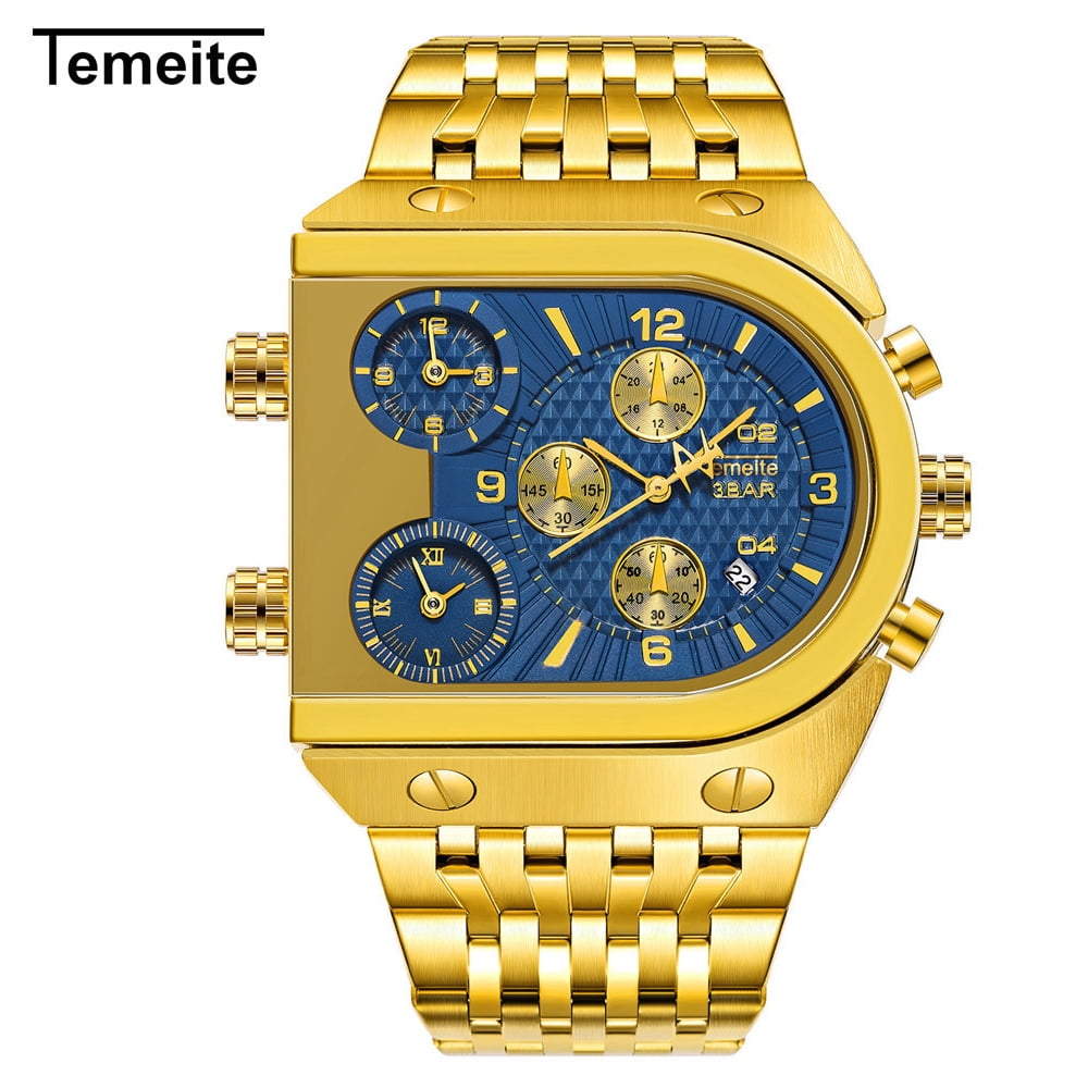 TEMEITE Men Fashion Metal Watch Waterproof Business Quartz Wrist Watch Walmart