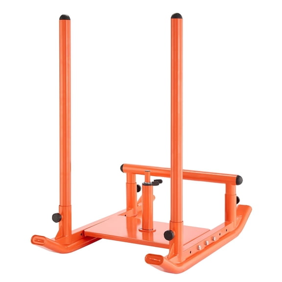 Steel Power Sled - Heavy Duty Strength Training & Speed Sled for Athletic Fitness, Workout Exercise Equipment with Handle, Fits 1/2" Weight Plates, Orange