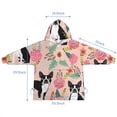thumbnail image 7 of Pink Boston Terrier and Flower Blanket Hoodies for Kids 6-13YR Oversize Wearable Blanket Hoodies for Boys Girls Teens, 7 of 7