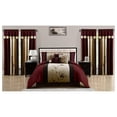thumbnail image 2 of Vienna 7-Piece Embroidered Floral Comforter Set (Queen, Burgundy Taupe Brown), 2 of 5