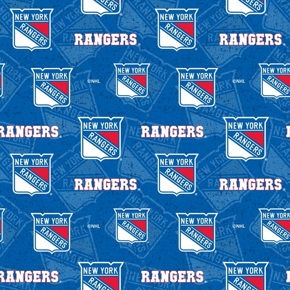 New York Rangers Cotton Fabric with Tone on Tone Print and Matching Solid Cotton Fabrics