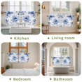 thumbnail image 6 of Blue Floral Spring Tier Curtains, Retro Watercolor Botanical Summer Light Filtering Kitchen Curtains, 2Pcs Rod Pocket Half Window Treatments Panels for Sink Cafe Cabinet Camper 27.5x24 Inches, 6 of 9
