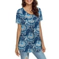 thumbnail image 3 of a.Jesdani Women's Plus Size Tunic Tops Casual Floral Blouses Short Sleeve Henley Shirts for Women M-4XL, 3 of 7