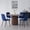 Blue Chairs, variant on 5 Piece Round Dining Table Set - Mid-Century 47 inch Oak Dining Table with 4 Gray Velvet Chairs Set, Dinner Table & Chair with Metal Legs for Kitchen Dining Room, Apartment, Bedroom