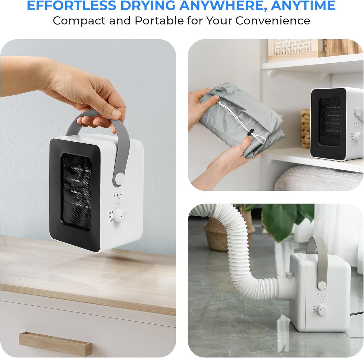 1000W Portable Dryer, Mini Heater & Aroma Diffuser for Home/Apartment – Dries Clothes, Shoes, Hats, Gloves, and More