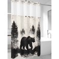 thumbnail image 4 of Black Bear No Hook Shower Curtain Waterproof, Bathroom Curtains with Snap in Liners and See Through Top Window, Farmhouse Forest Animals Vintage Hotel Style Bathtub Curtains Shower 36"Wx78"L, 4 of 8