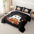 thumbnail image 3 of Erosebridal Kawaii Spooky Animal Quilt King, Happy Halloween King Coverlet Set for Boys Girls, White Orange Red, 3pcs 1 Bedspread and 2 Pillowcases, 3 of 7