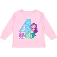 thumbnail image 3 of Inktastic Fourth Birthday Mermaid Girls Long Sleeve Toddler T-Shirt, 3 of 5