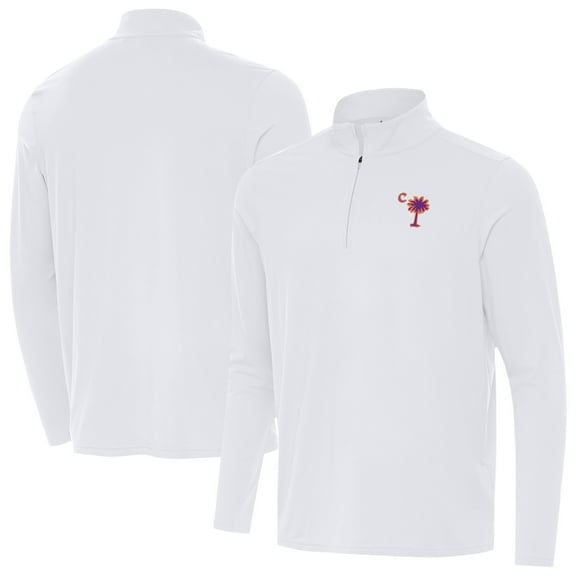 Men's Antigua  White Clemson Tigers Palmetto Series Intent Quarter-Zip Pullover