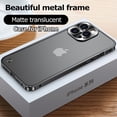 thumbnail image 2 of Funda de marco de Metal galvanizado de lujo para iPhone 11, 12, 13, 14 Pro Max, 12, 13, Mini, 14Plus, placa trasera acrílica esmerilada, 2 of 4