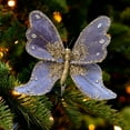 thumbnail image 3 of Christmas Tree Butterflys Ornaments Wreath Decor Ceiling Wall Decoration for Year Gifts Holiday Glittering Butterflys Christmas Tree Hanging Ornament, Blue, 3 of 6