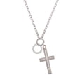 thumbnail image 2 of Delight Jewelry Silvertone Grandmother Eternity Ring Be Strong and Courageous Engraved Cross Zoey Necklace, 28", 2 of 4