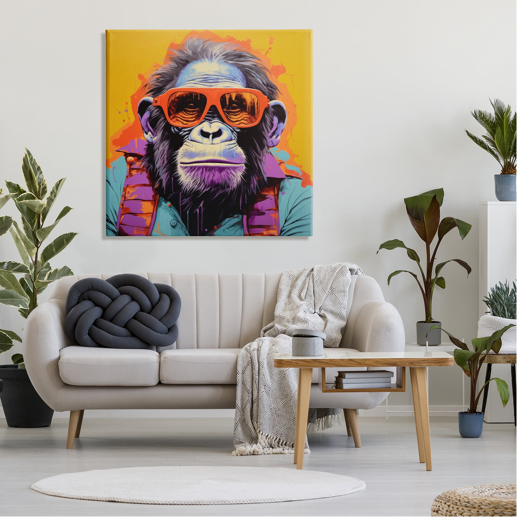 Stupell Industries Pop Style Gorilla Animals & Insects Painting Gallery Wrapped Canvas Art Print Wall Art, 36 x 36