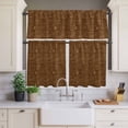 thumbnail image 4 of 3 Piece Kitchen Curtains and Valances Set Brown Coffee Cafe Curtains 36 Inch Length Farmhouses Vintage Cup Plants Text Art Valance & Tier Curtain for Living Room Bedroom Window 54"x18"+27"x36"*2, 4 of 6