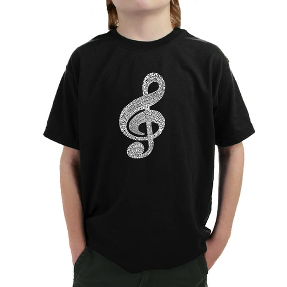 LA Pop Art Boy's Word Art T-shirt - Music Note