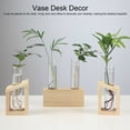 thumbnail image 2 of Glass Planter Propagation Station, Test Tube Plant Vase Simple Tube Glass Vase Decoration Wooden Frame Hydroponic Plant Container Home Desktop Decoration (Double tube hydroponics), 2 of 9