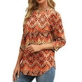 thumbnail image 4 of Fantaslook Womens Plus Size Tops 3/4 Sleeve Pleated Dressy Blouses Crew Neck Casual Tunic Tops Summer Shirts, 4 of 8