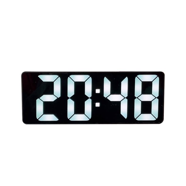 Reloj despertador digital LED con pantalla de espejo, funcionamiento silencioso